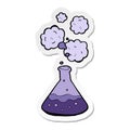 sticker of a cartoon science chemicals