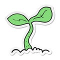 sticker of a cartoon seedling growing Royalty Free Stock Photo