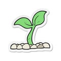 sticker of a cartoon seedling