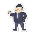 sticker of a cartoon sensible business man in bowler hat