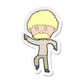 sticker of a cartoon seventies style man disco dancing