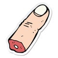 sticker of a cartoon severed finger