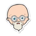 sticker of a cartoon shocked man with beard Royalty Free Stock Photo