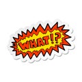 sticker of a cartoon shout what Royalty Free Stock Photo