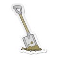 sticker of a cartoon shovel in dirt Royalty Free Stock Photo