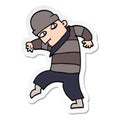 sticker of a cartoon sneaking thief