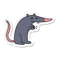 sticker of a cartoon sneaky rat