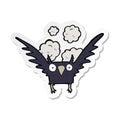 sticker of a cartoon spooky bird Royalty Free Stock Photo