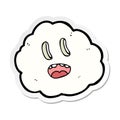 sticker of a cartoon spooky cloud