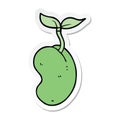 sticker of a cartoon sprouting seed