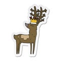 sticker of a cartoon stag king
