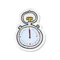 sticker of a cartoon stop watch Royalty Free Stock Photo