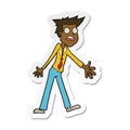 sticker of a cartoon stressed man
