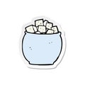 sticker of a cartoon sugar cubes