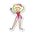 sticker of a cartoon swimmer woman