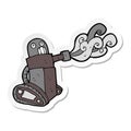 sticker of a cartoon tank robot