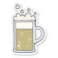 sticker of a cartoon tankard of beer Royalty Free Stock Photo