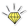 sticker of a cartoon tattoo diamond