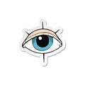 sticker of a cartoon tattoo eye symbol Royalty Free Stock Photo