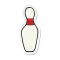 sticker of a cartoon ten pin bowling skittle Royalty Free Stock Photo