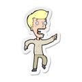 sticker of a cartoon terrified man Royalty Free Stock Photo