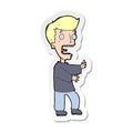 sticker of a cartoon terrified man Royalty Free Stock Photo