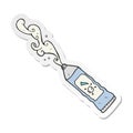 sticker of a cartoon toothpaste squirting