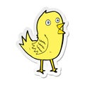 sticker of a cartoon tweeting bird