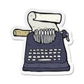 sticker of a cartoon typewriter