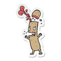sticker of a cartoon undercooked sausage Royalty Free Stock Photo
