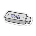 sticker of a cartoon USB stick Royalty Free Stock Photo