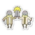 sticker of a cartoon viking warriors Royalty Free Stock Photo