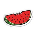 sticker of a cartoon watermelon slice Royalty Free Stock Photo