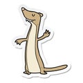 sticker of a cartoon weasel