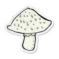 sticker of a cartoon wild mushroom