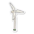 sticker of a cartoon wind farm windmill