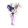 sticker of a cartoon witch Royalty Free Stock Photo