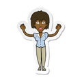 sticker of a cartoon woman stressing out Royalty Free Stock Photo