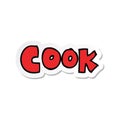 sticker of a cartoon word cook