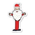 sticker of a cartoon worried santa claus