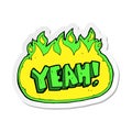 sticker of a cartoon yeah shout Royalty Free Stock Photo