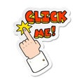 sticker of a click me cartoon sign