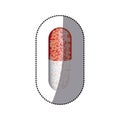 sticker colored pills medical in capsules shape with granules inside