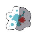 sticker Colored splashes in abstract shape design