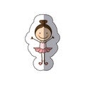 sticker colorful caricature caricature girl ballet dancer