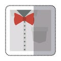 sticker colorful close up formal shirt with red bow tie