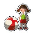 Sticker colorful doll with ball toy