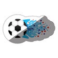 sticker colorful olympic flame with stars and soccer ball