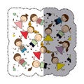 sticker colorful pattern children decorative design