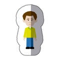 sticker colorful picture man dressed casual style